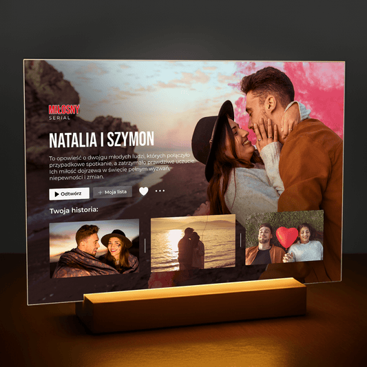 Miłosny serial - druk na szkle akrylowym dla pary - stworzprezent.pl