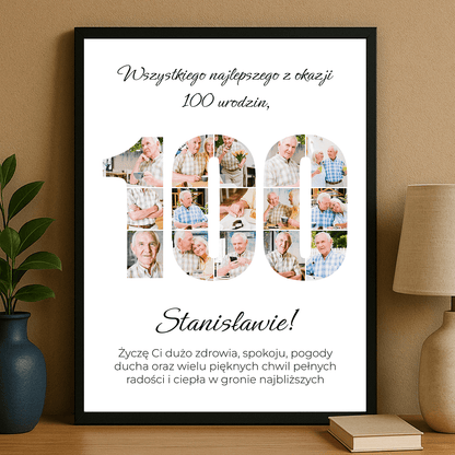 Na 100 urodziny – plakat personalizowany dla niego - StwórzPrezent.pl