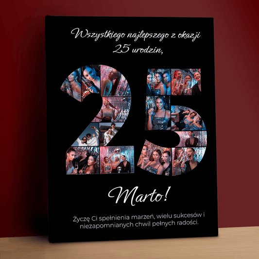 Na 25 urodziny – kolaż na płótnie dla przyjaciółki - StwórzPrezent.pl