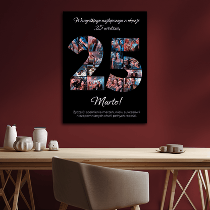 Na 25 urodziny – kolaż na płótnie dla przyjaciółki - StwórzPrezent.pl