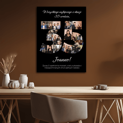 Na 35 urodziny – kolaż na płótnie dla przyjaciółki - StwórzPrezent.pl