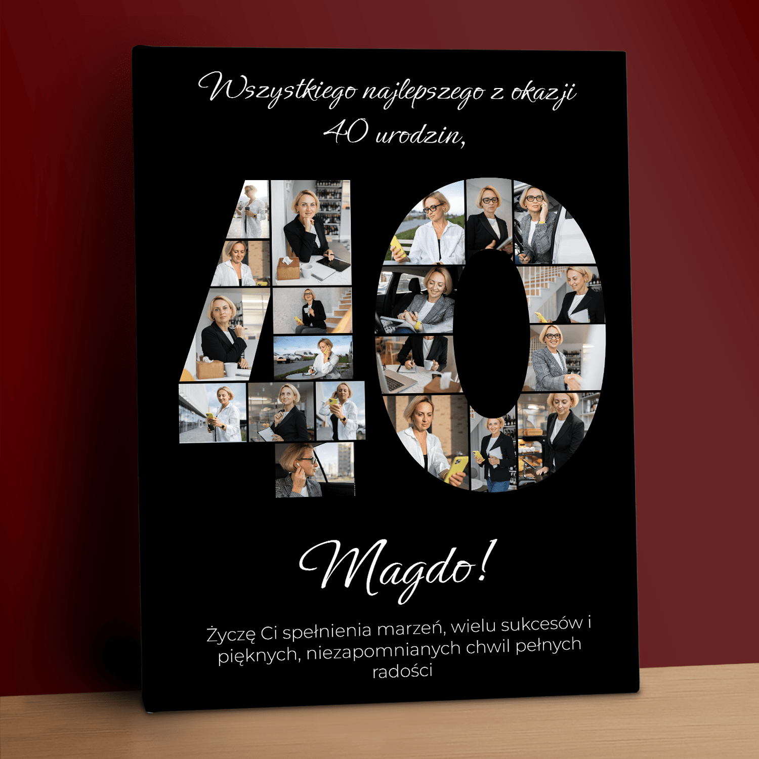 Na 40 urodziny – kolaż na płótnie dla kobiety - StwórzPrezent.pl