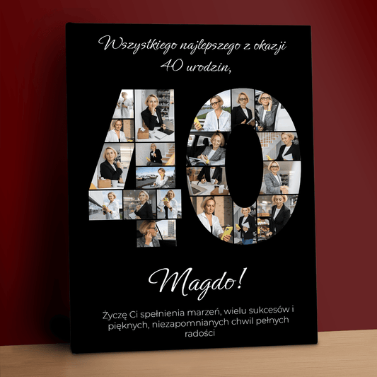 Na 40 urodziny – kolaż na płótnie dla kobiety - StwórzPrezent.pl