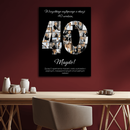 Na 40 urodziny – kolaż na płótnie dla kobiety - StwórzPrezent.pl