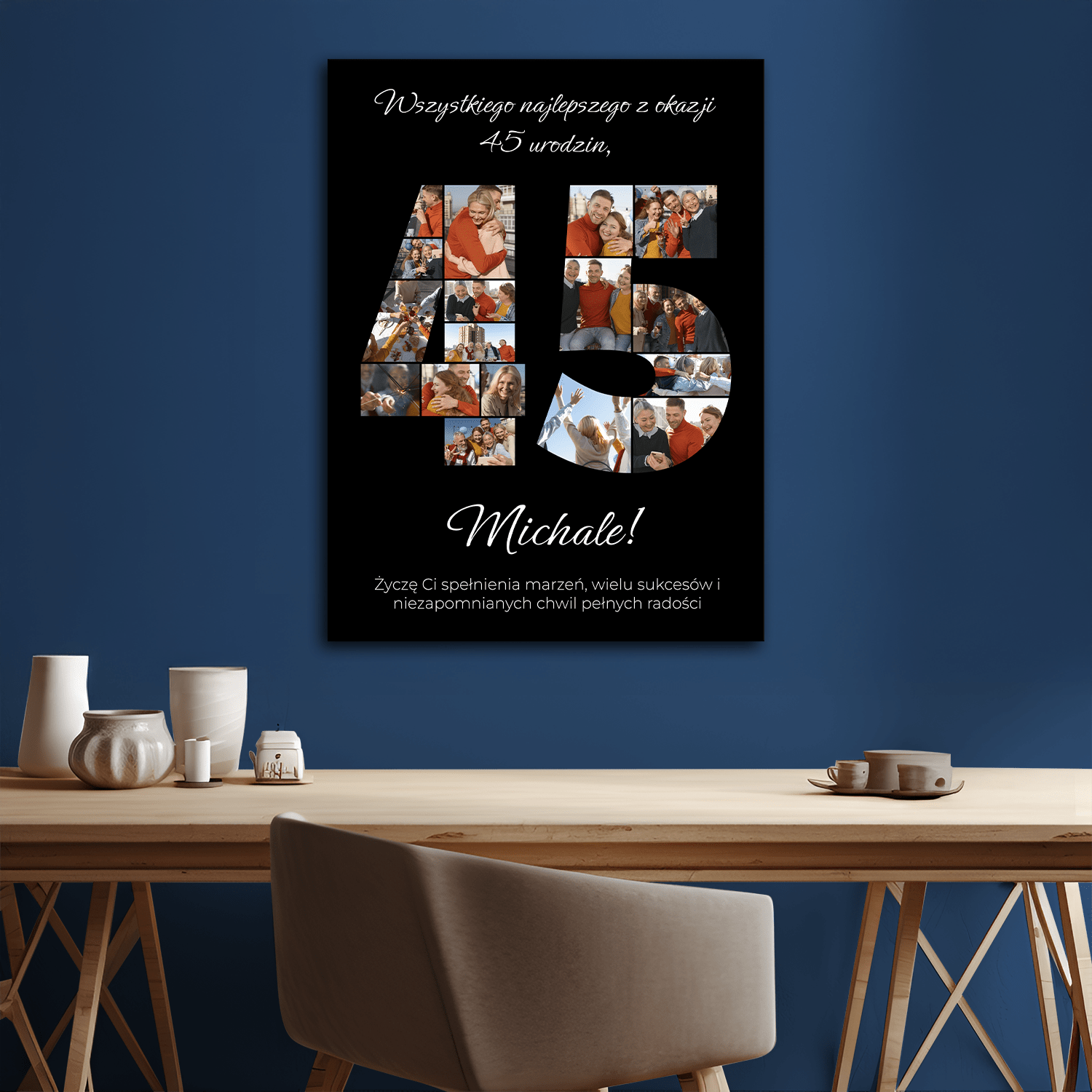 Na 45. urodziny – kolaż na płótnie dla niego - StwórzPrezent.pl