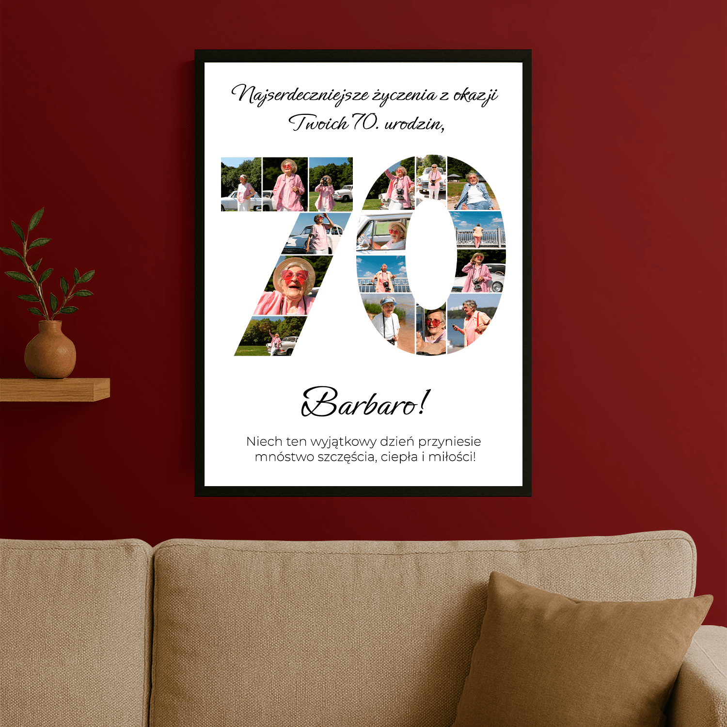 Na 70 urodziny - plakat personalizowany dla babci - StwórzPrezent.pl