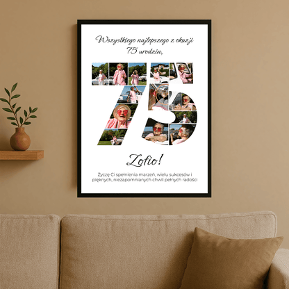 Na 75 urodziny – plakat personalizowany dla kobiety - StwórzPrezent.pl