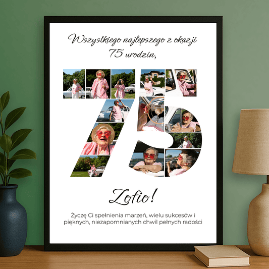 Na 75 urodziny – plakat personalizowany dla kobiety - StwórzPrezent.pl