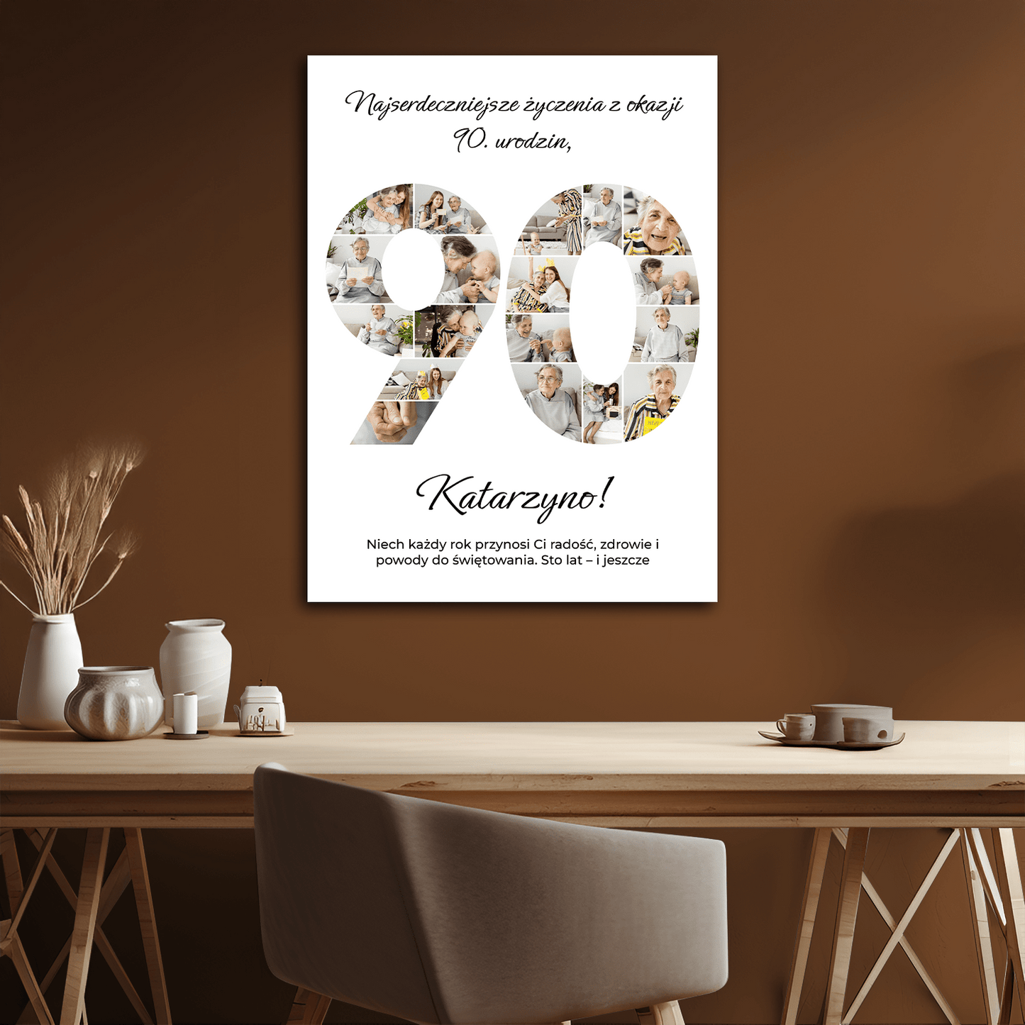 Na 90 urodziny - kolaż na płótnie dla babci - StwórzPrezent.pl
