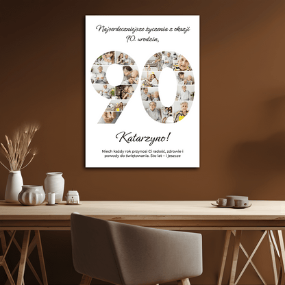 Na 90 urodziny - kolaż na płótnie dla babci - StwórzPrezent.pl