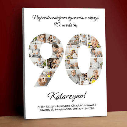 Na 90 urodziny - kolaż na płótnie dla babci - StwórzPrezent.pl