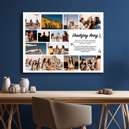 Na Twoje 25 urodziny - kolaż na płótnie dla przyjaciółki - StwórzPrezent.pl