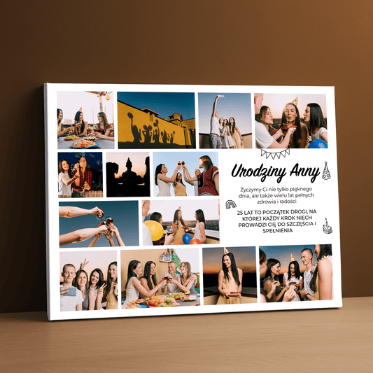Na Twoje 25 urodziny - kolaż na płótnie dla przyjaciółki - StwórzPrezent.pl