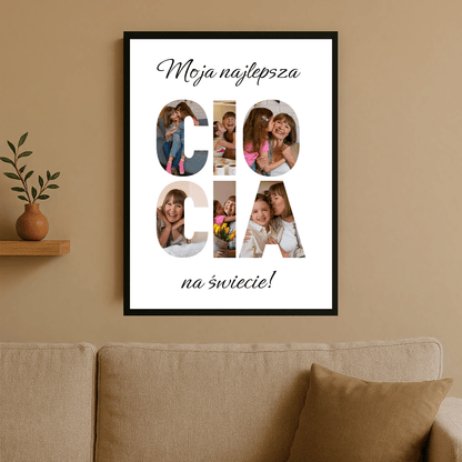 Najlepsza ciocia na świecie - plakat personalizowany dla cioci - StwórzPrezent.pl