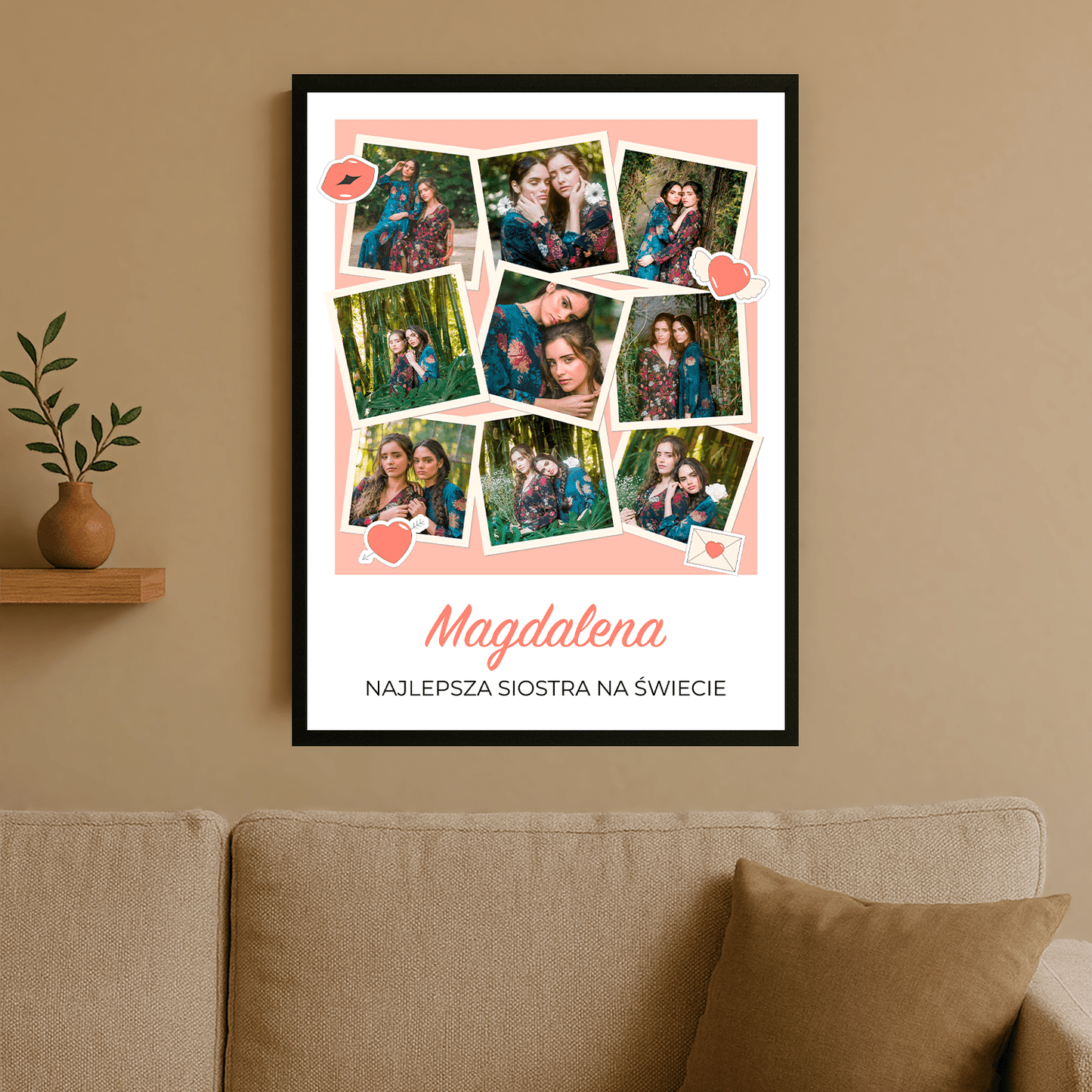 Najlepsza siostra kolaż - plakat personalizowany dla siostry - StwórzPrezent.pl