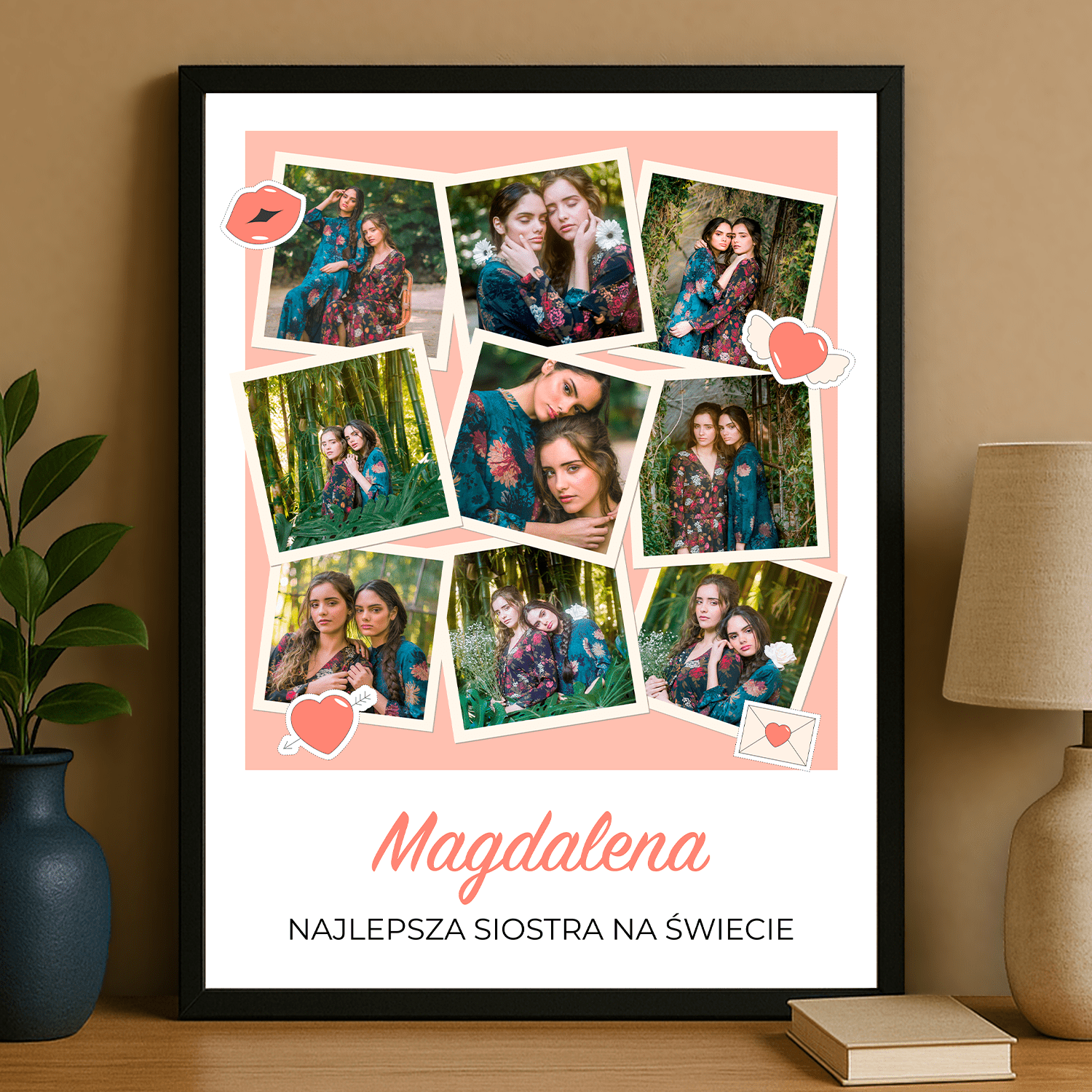 Najlepsza siostra kolaż - plakat personalizowany dla siostry - StwórzPrezent.pl