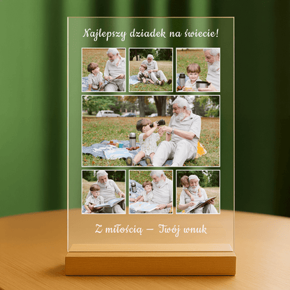 Najlepszy dziadek na tym świecie - personalizowany druk na szkle dla dziadka - stworzprezent.pl