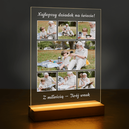 Najlepszy dziadek na tym świecie - personalizowany druk na szkle dla dziadka - stworzprezent.pl