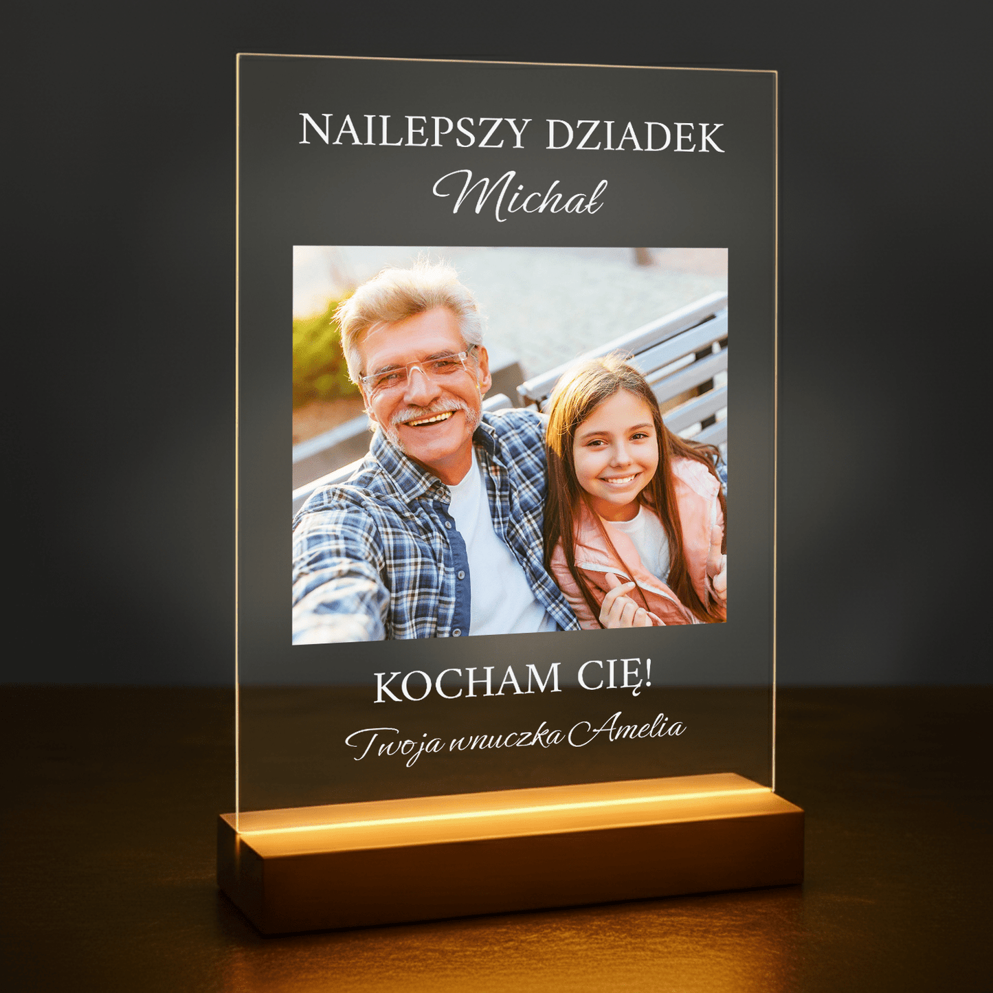 Najlepszy dziadek - personalizowany druk na szkle dla dziadka - stworzprezent.pl