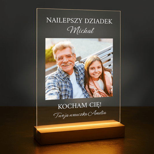 Najlepszy dziadek - personalizowany druk na szkle dla dziadka - stworzprezent.pl