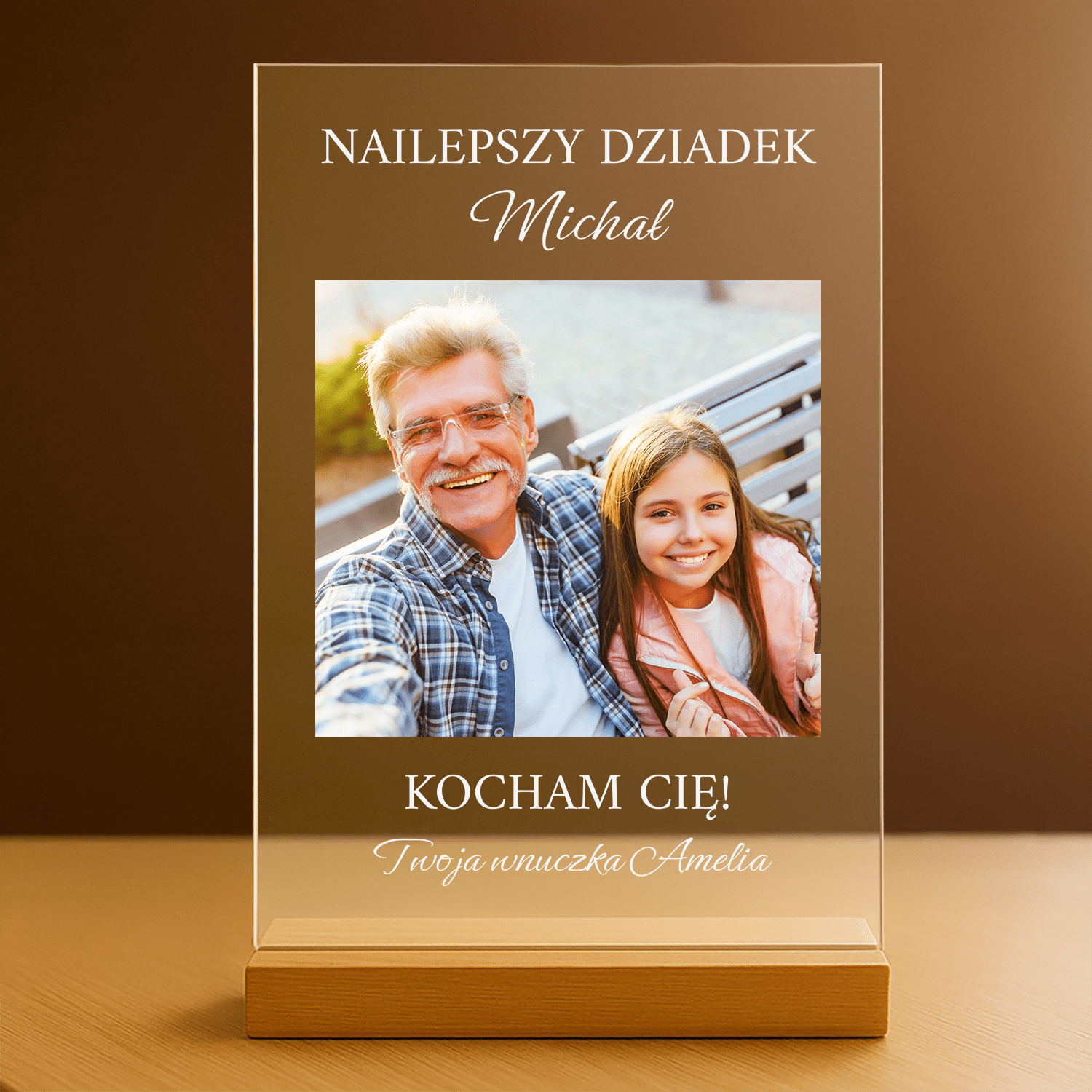 Najlepszy dziadek - personalizowany druk na szkle dla dziadka - stworzprezent.pl