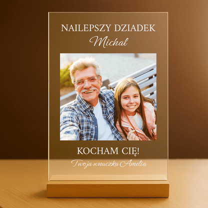 Najlepszy dziadek - personalizowany druk na szkle dla dziadka - stworzprezent.pl
