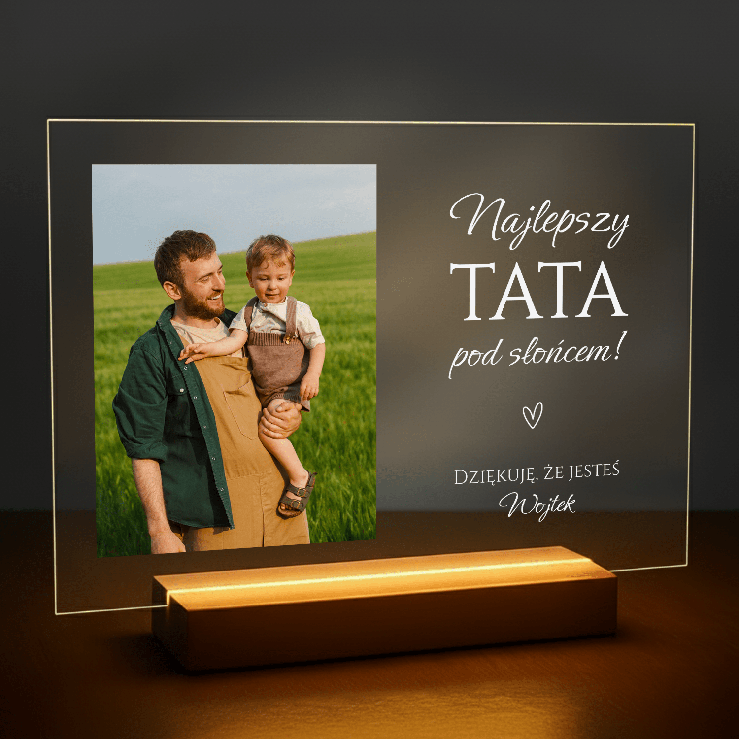 Najlepszy tata pod słońcem - druk na szkle akrylowym dla taty - stworzprezent.pl
