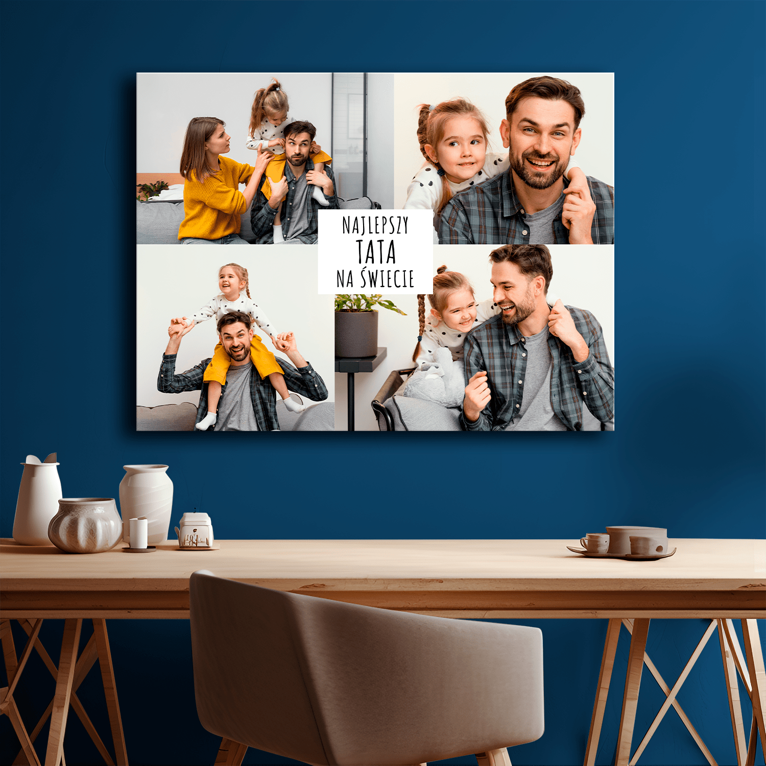 Najlepszy tauś na świecie - kolaż na płótnie dla taty - StwórzPrezent.pl