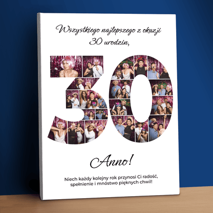 Najpiękniejsze życzenia na 30 urodziny - kolaż na płótnie dla przyjaciółki - StwórzPrezent.pl