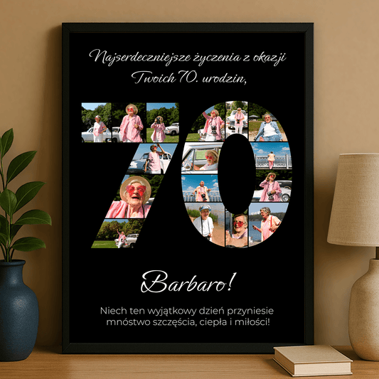 Najserdeczniejsze życzenia na 70. - plakat personalizowany dla babci - StwórzPrezent.pl