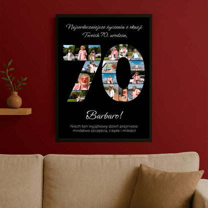 Najserdeczniejsze życzenia na 70. - plakat personalizowany dla babci - StwórzPrezent.pl