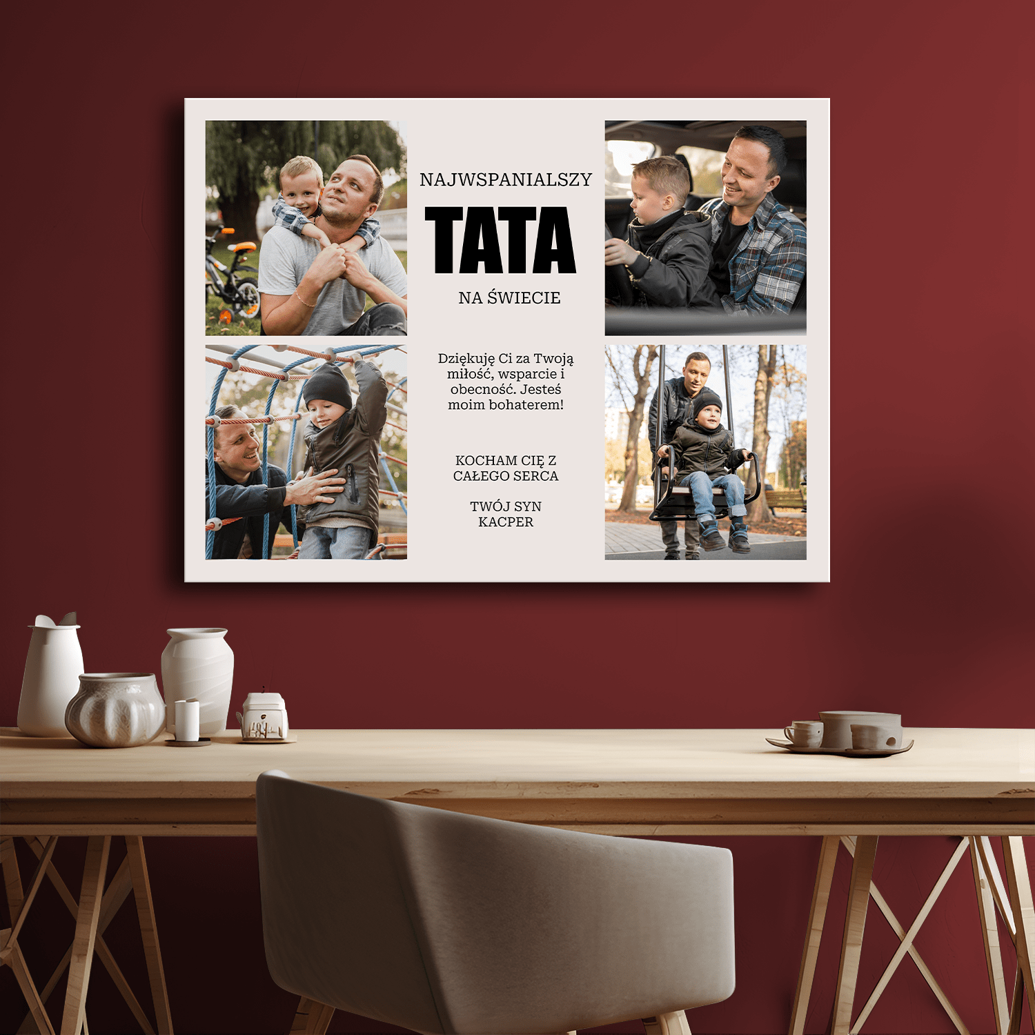 Najwspanialszy tata - kolaż na płótnie dla taty - StwórzPrezent.pl