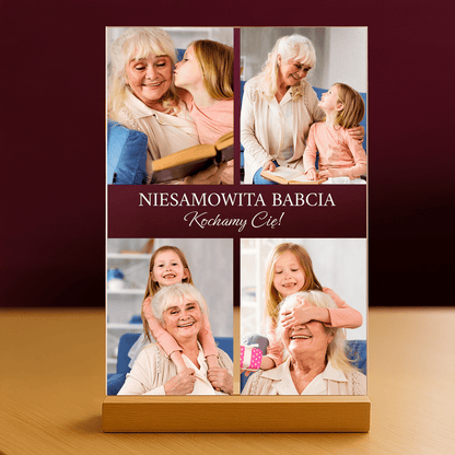 Niesamowita babcia - personalizowany druk na szkle dla babci - stworzprezent.pl