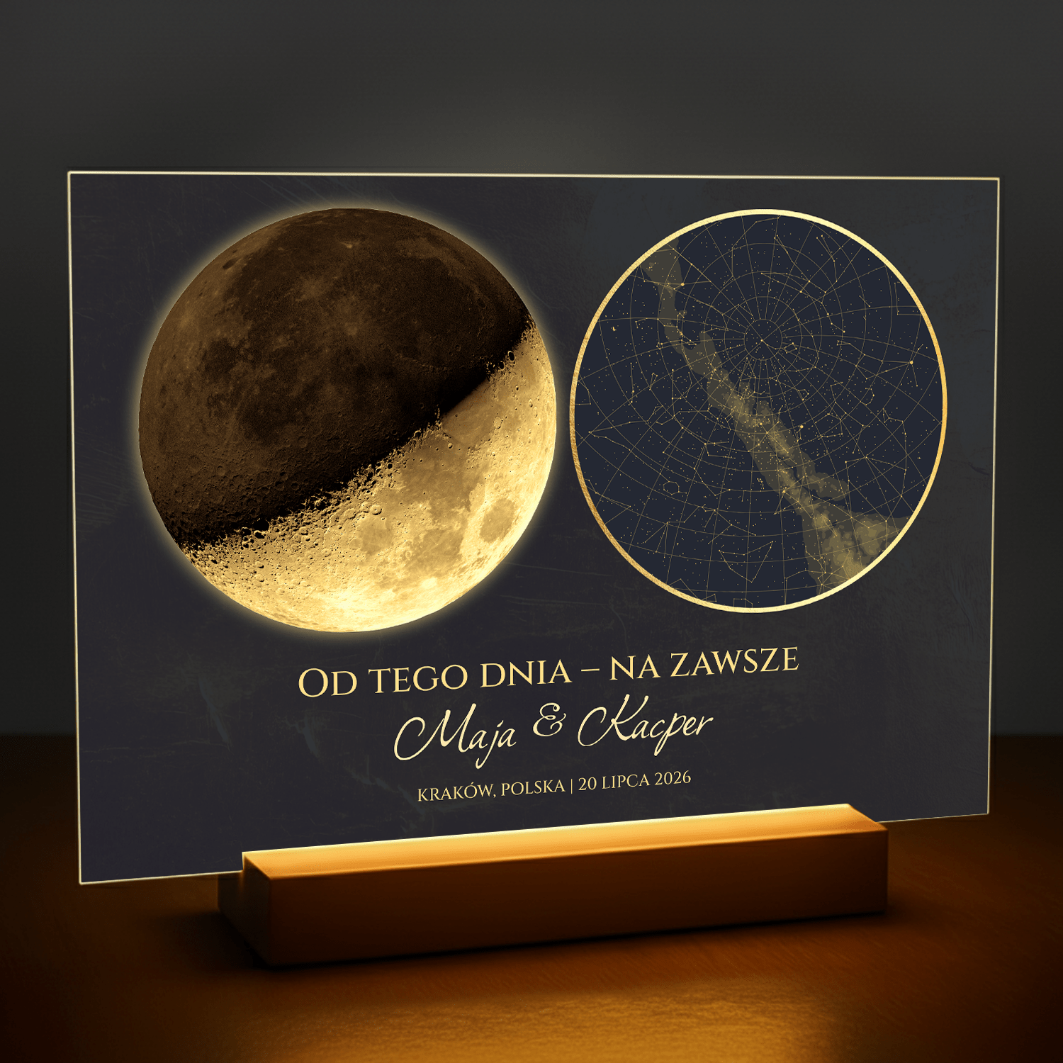 Od tego dnia – na zawsze - personalizowany druk na szkle dla pary - stworzprezent.pl