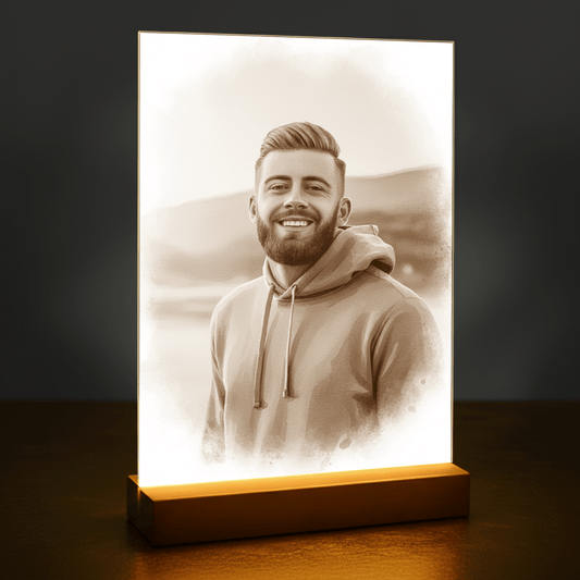On w stylu coffee - portret na szkle akrylowym dla niego - stworzprezent.pl