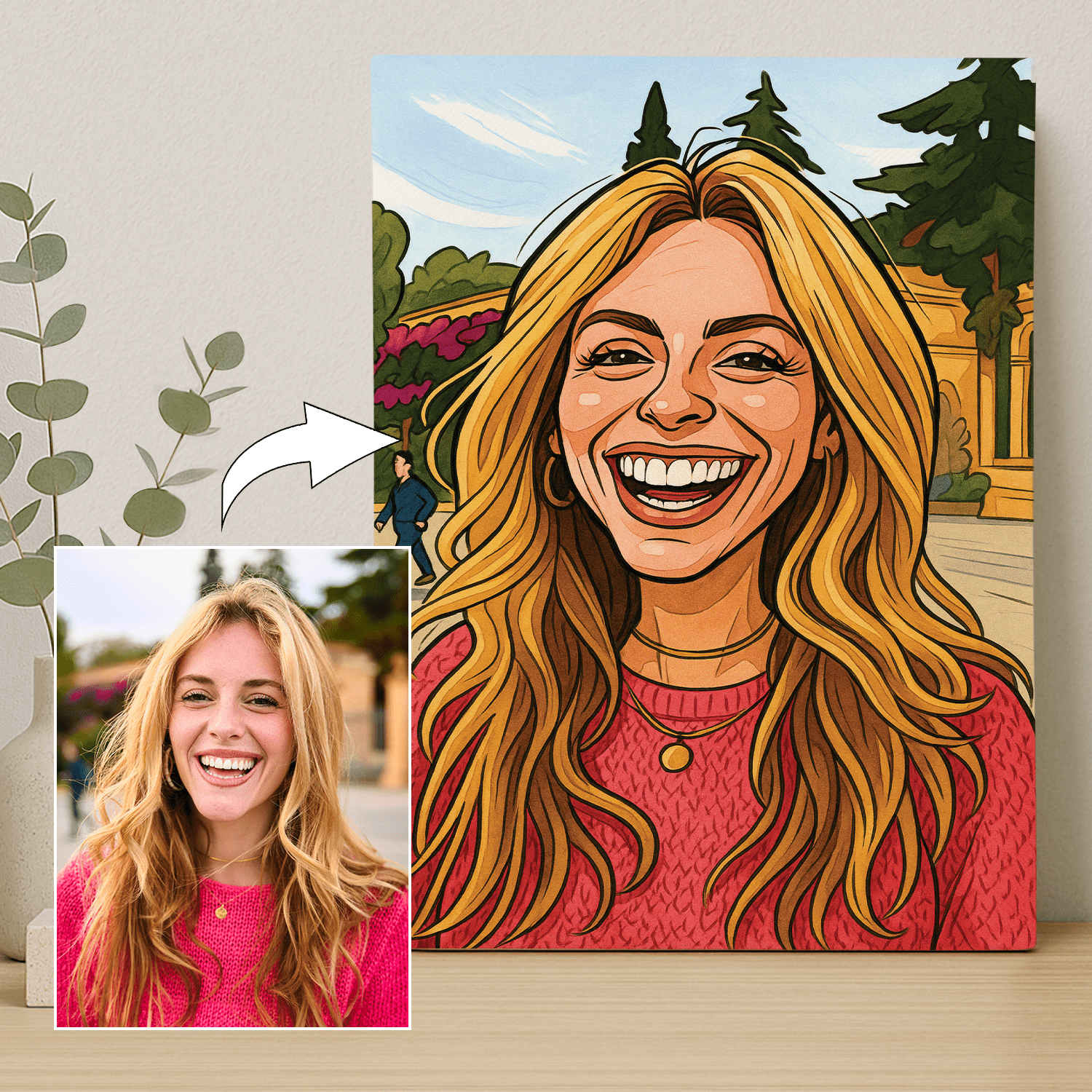 Ona w komiksowym stylu - portret na płótnie dla niej - StwórzPrezent.pl