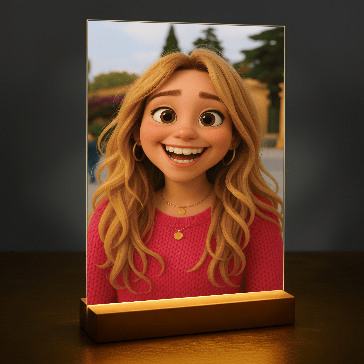 Ona w stylu animacji 3D - portret na szkle akrylowym dla niej - stworzprezent.pl