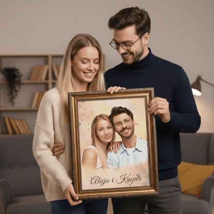 Para + imiona - portret na płótnie dla pary - StwórzPrezent.pl