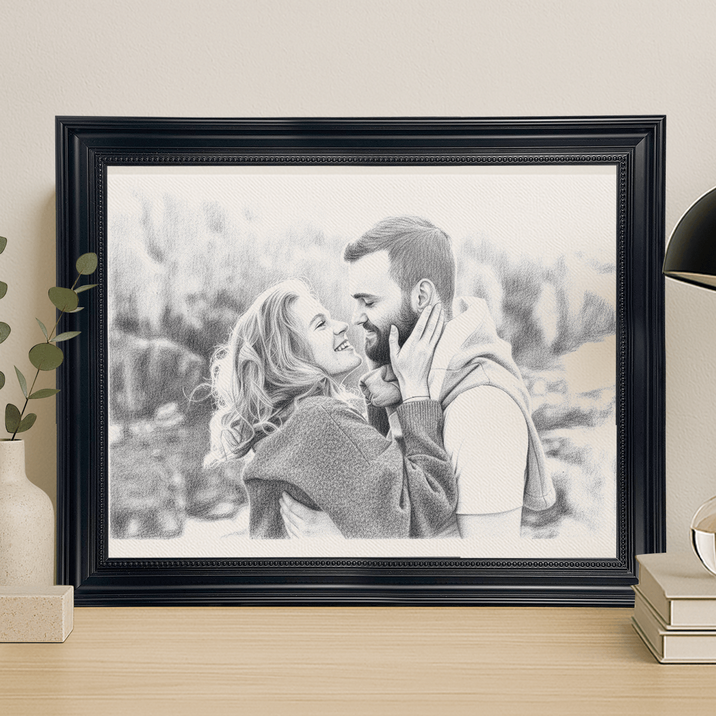 Para w ołówkowym stylu - portret na płótnie dla pary - StwórzPrezent.pl