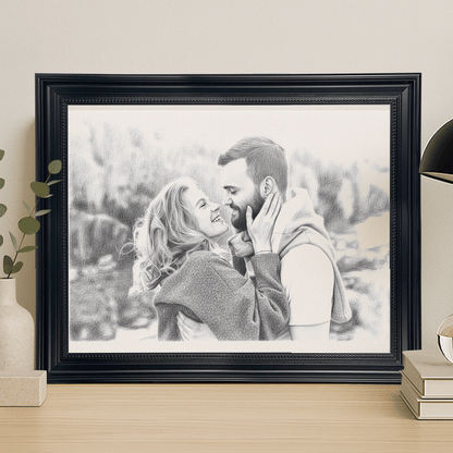 Para w ołówkowym stylu - portret na płótnie dla pary - StwórzPrezent.pl