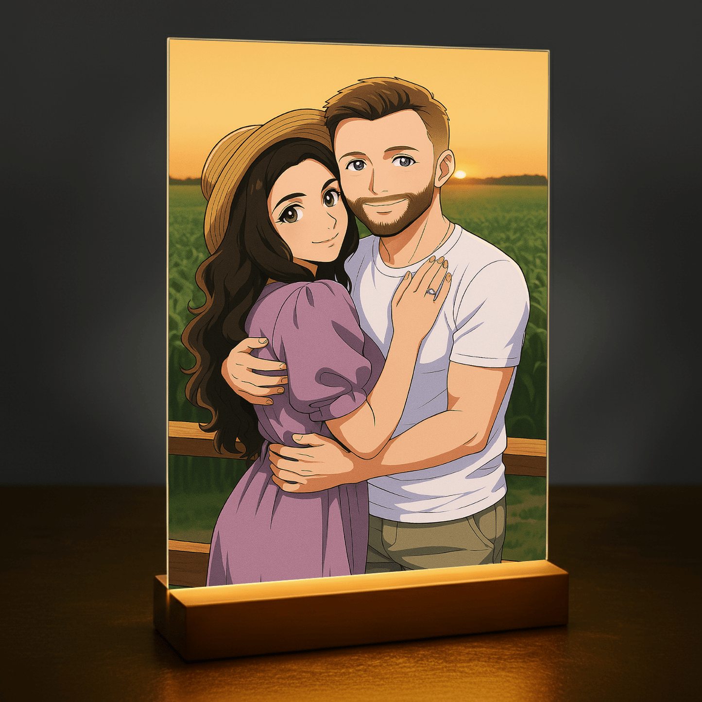 Para w stylu Anime - portret na szkle akrylowym dla pary - stworzprezent.pl