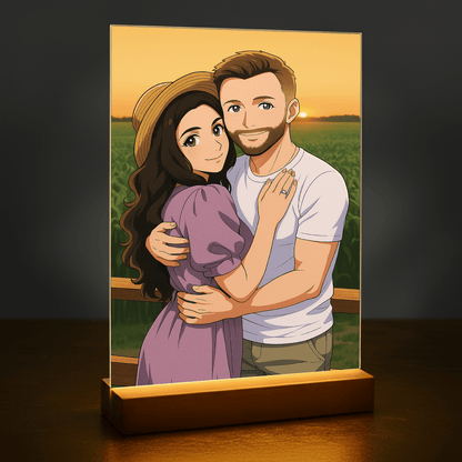 Para w stylu Anime - portret na szkle akrylowym dla pary - stworzprezent.pl