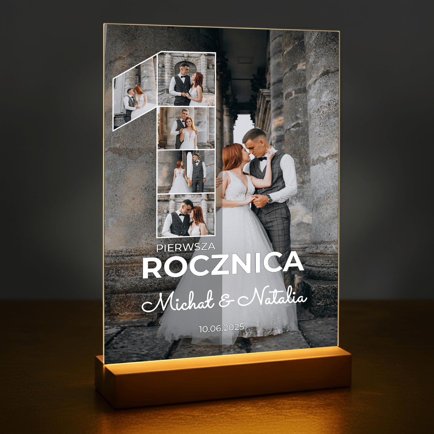 Pierwsza rocznica - druk na szkle akrylowym dla pary - stworzprezent.pl