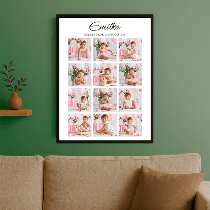 Pierwszy rok życia - plakat personalizowany dla dziecka - StwórzPrezent.pl