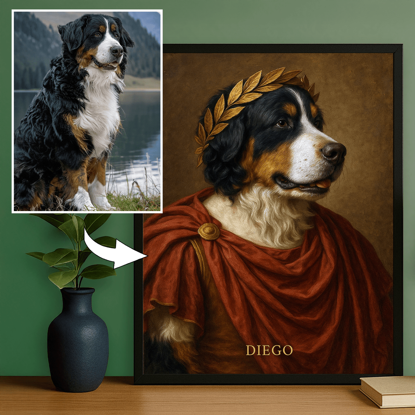 Pies jako cesarz - portret na plakacie dla miłośnika psów - StwórzPrezent.pl