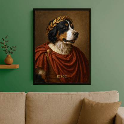Pies jako cesarz - portret na plakacie dla miłośnika psów - StwórzPrezent.pl