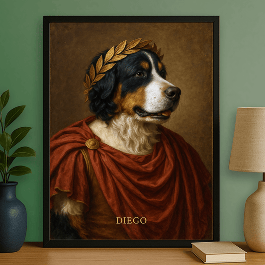 Pies jako cesarz - portret na plakacie dla miłośnika psów - StwórzPrezent.pl