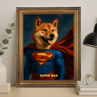 Pies niczym superbohater - portret na płótnie dla miłośnika psów - StwórzPrezent.pl