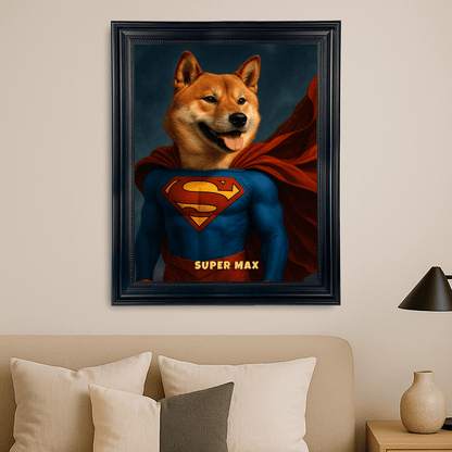 Pies niczym superbohater - portret na płótnie dla miłośnika psów - StwórzPrezent.pl