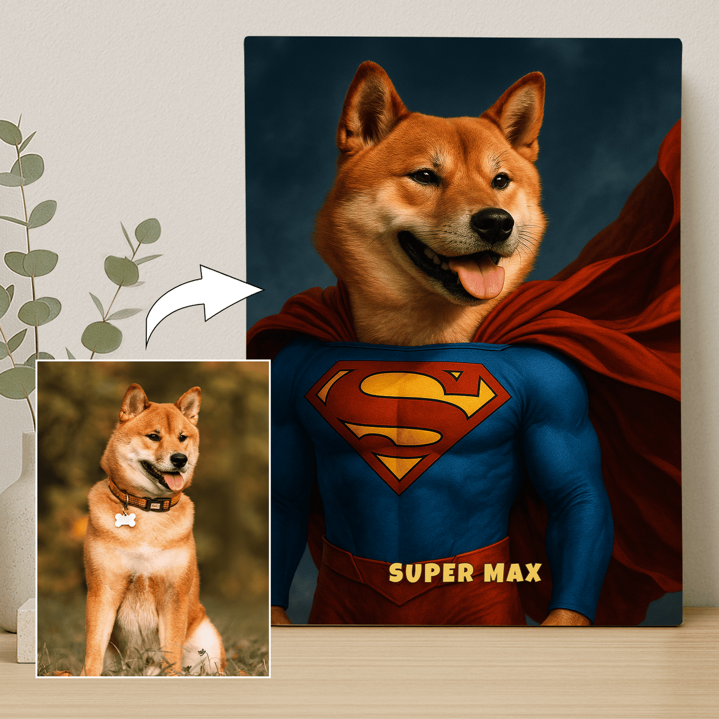 Pies niczym superbohater - portret na płótnie dla miłośnika psów - StwórzPrezent.pl